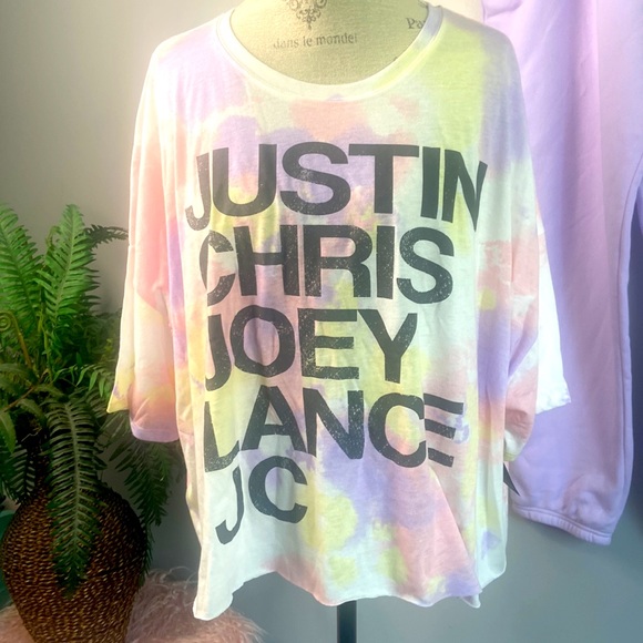 *NSYNC 3X Two Piece Set Tye Dye Short Sleeve Top Jogger Pants - Picture 2 of 6